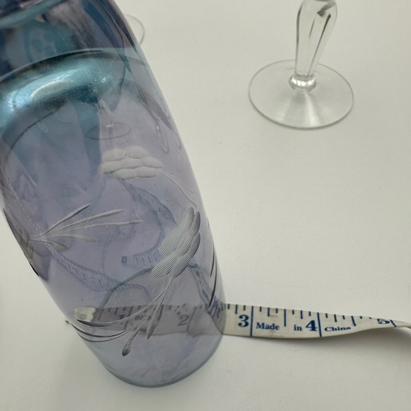 Elegant vintage blue/purple Hue Champagne glasses [set of 4], 8” - Picture 9 of 11